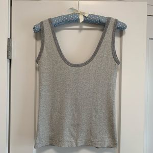 edith a. miller tank top - gray stripe